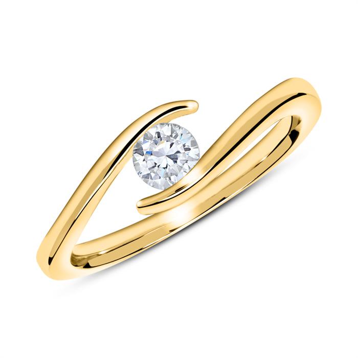 Certified 1 ctw Diamond Ring - 14K Yellow Gold (1 of 4)