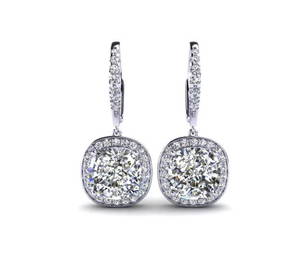 Certified 2.3 ctw Diamond Earrings - 14K White Gold