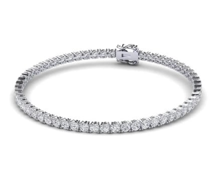 Certified 11.6 ctw diamond tennis bracelet - 14k White Gold (1 of 6)