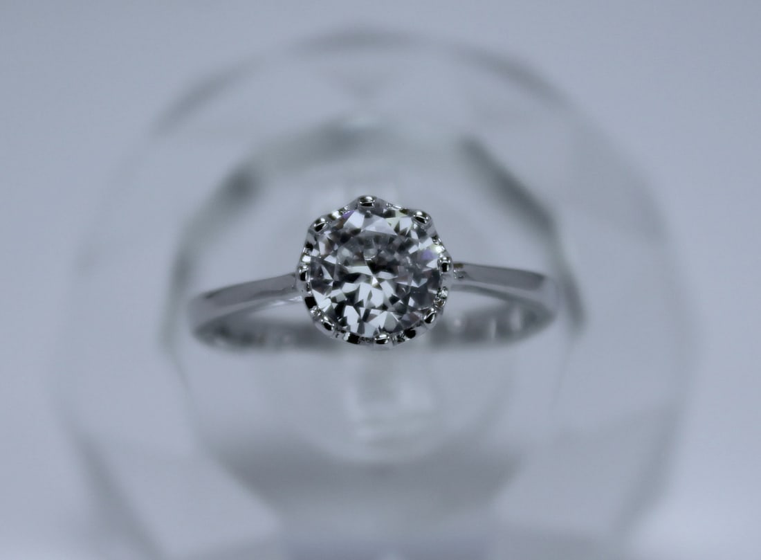 Certified 1 ctw diamond ring - 14k white gold (1 of 7)