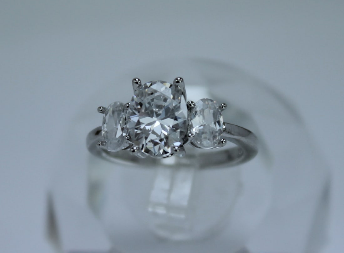Certified 3 ctw diamond ring - 14k white gold (1 of 7)