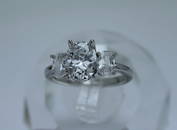 Certified 3 ctw diamond ring - 14k white gold