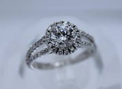 Certified 1.3 ctw diamond ring - 14k white gold