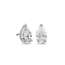 4 ctw Certified Diamond Earrings - 14k White Gold