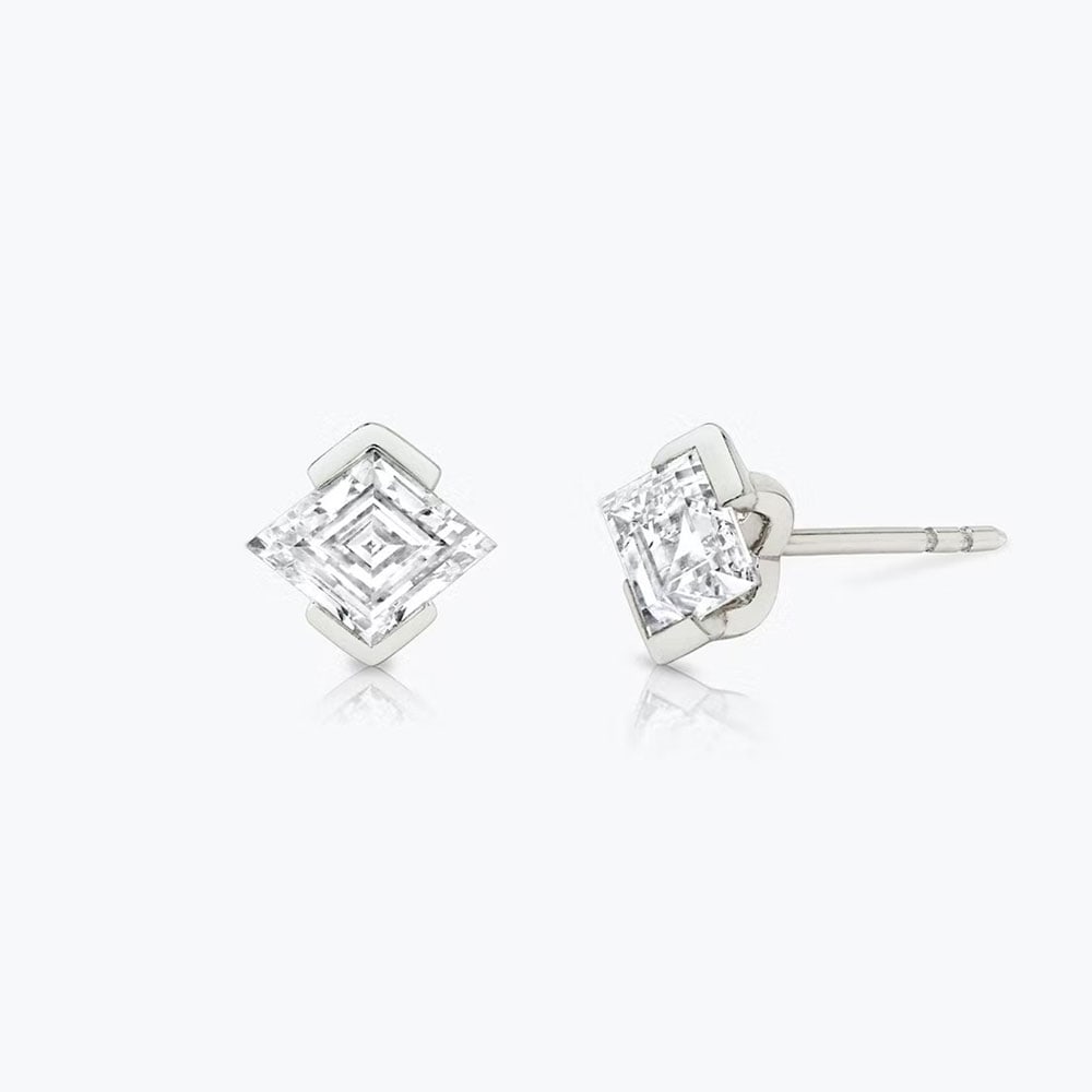 1 ctw Certified Diamond Earrings - 14k White Gold (1 of 4)