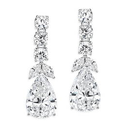 Certified 9.4 ctw Diamond Earrings - 14k White Gold