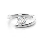 Certified 1 ctw Diamond Ring - 14k White Gold