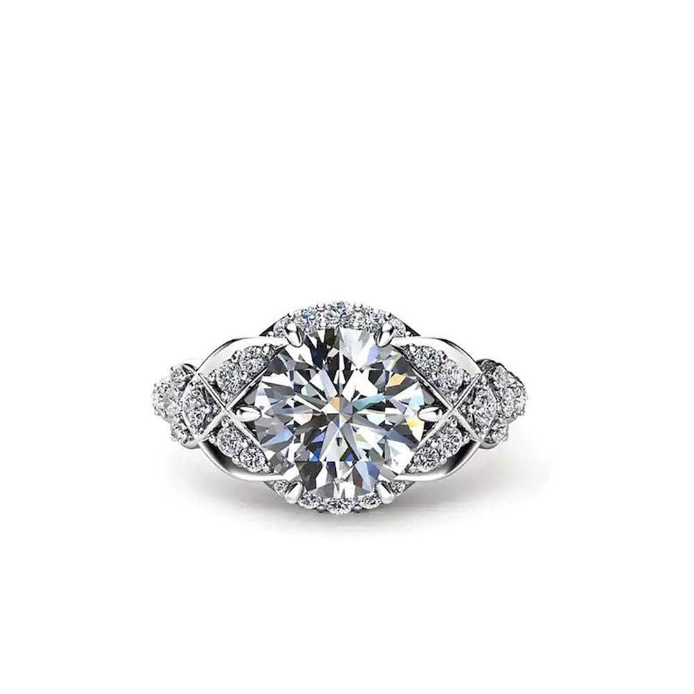 3.3 ctw Certified Diamond Ring - 14k White Gold (1 of 4)
