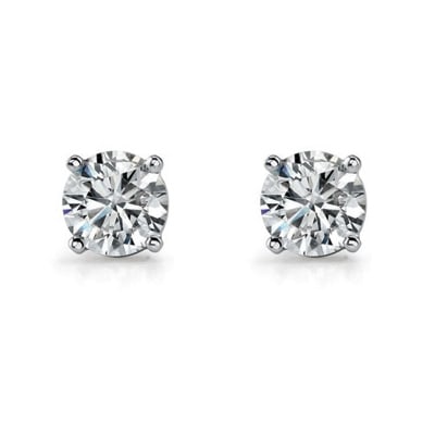 Certified 4 ctw Diamond Earrings - 14k White Gold (1 of 4)