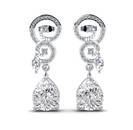 Certified 5.3 ctw Diamond Earrings - 14K White Gold