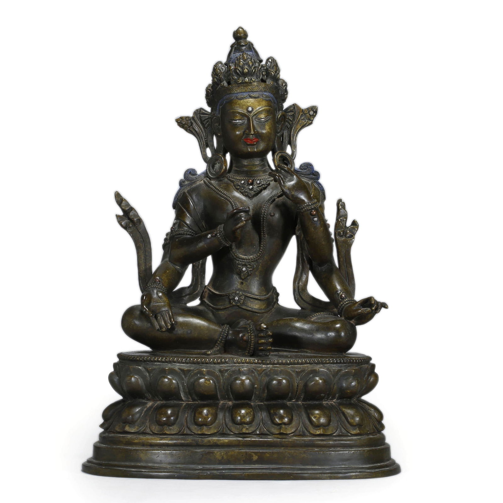 Gold Painted Bronze Statue Of Manjushri (1 of 10)