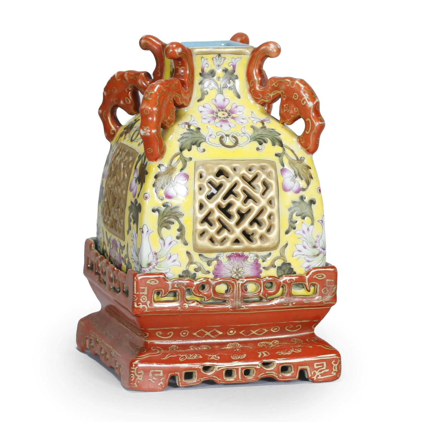 Famille Rose Openwork Flower Holder (1 of 11)