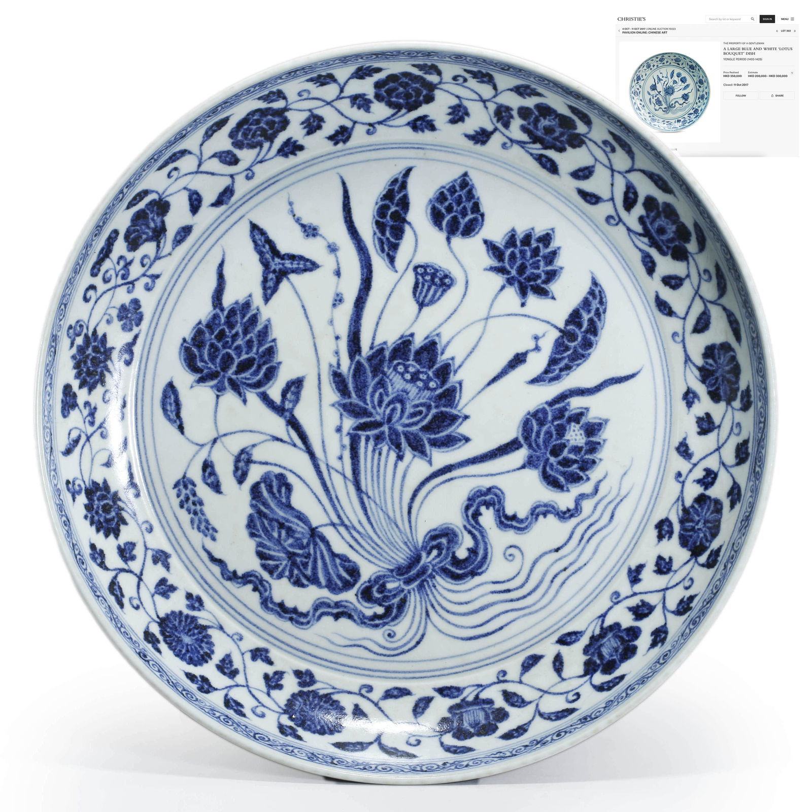 Blue And White Interlocking Lotus Plate (1 of 11)