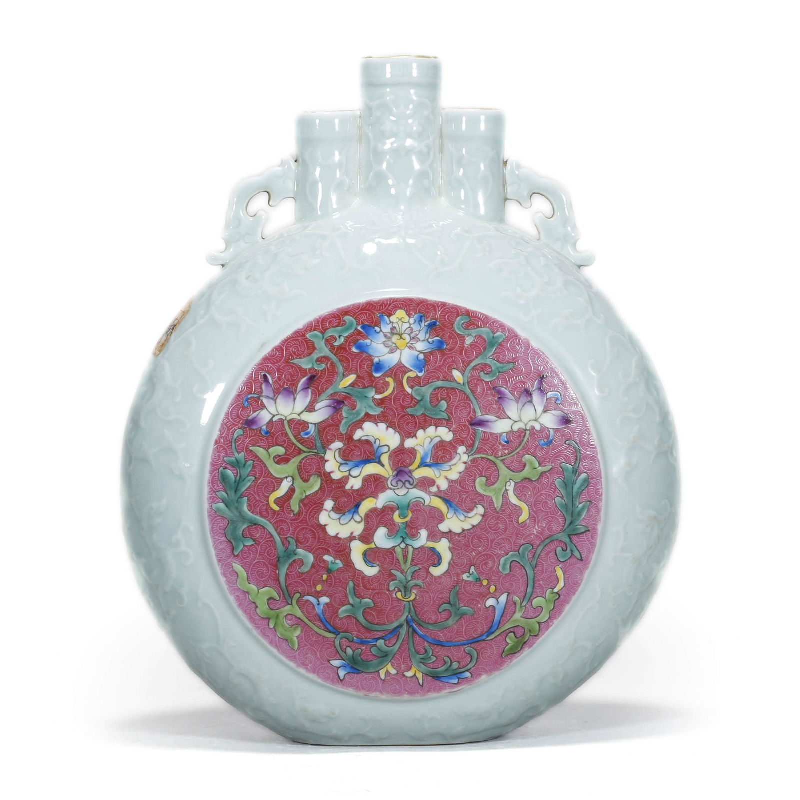 Celadon Panel Interlocking Floral Moon Flask (1 of 9)