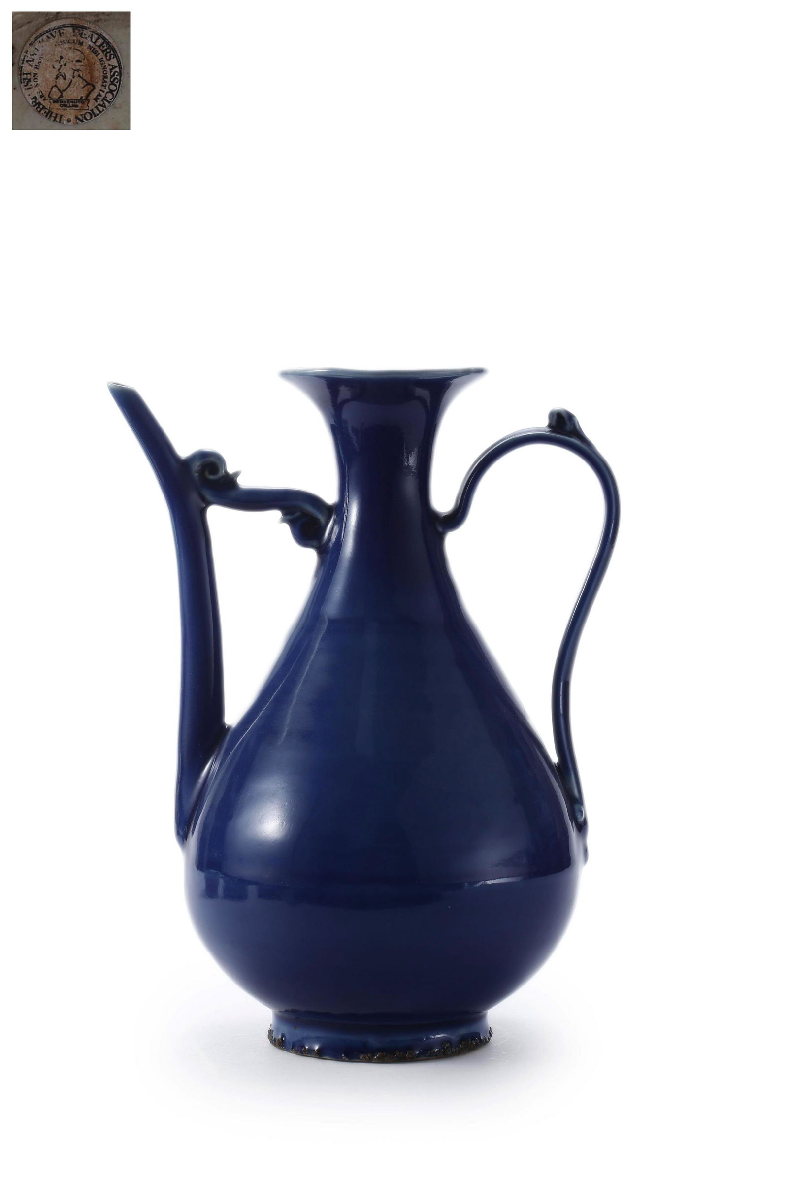 A Blue Glaze Ewer: A Blue Glaze Ewer 10 5/6 in. (27.5 cm.) high Provenance: Formerly in the collection of British Antique Dealer Association.