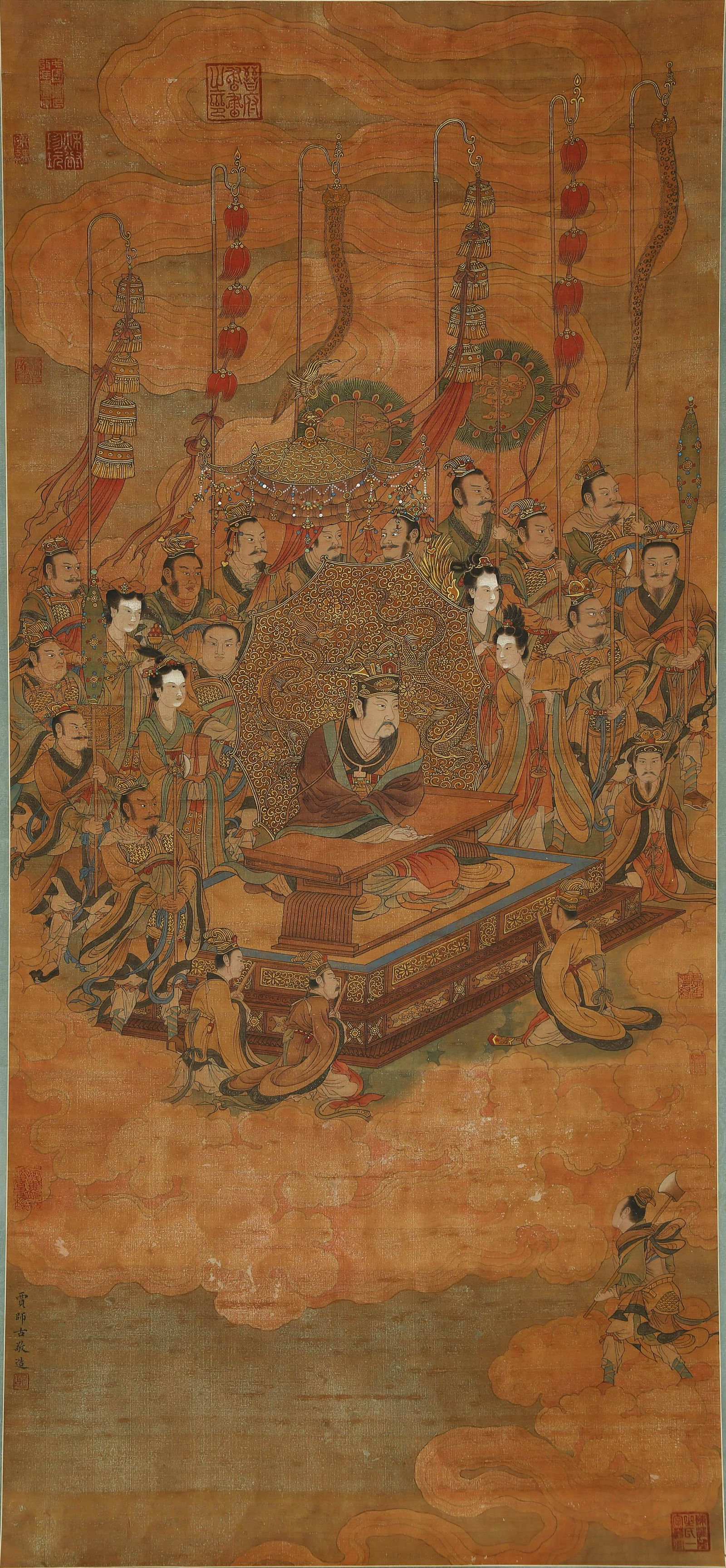 Chinese Painting, Ink and Color on Silk, Hanging Scroll, Jia Shigu Mark (1 of 15)