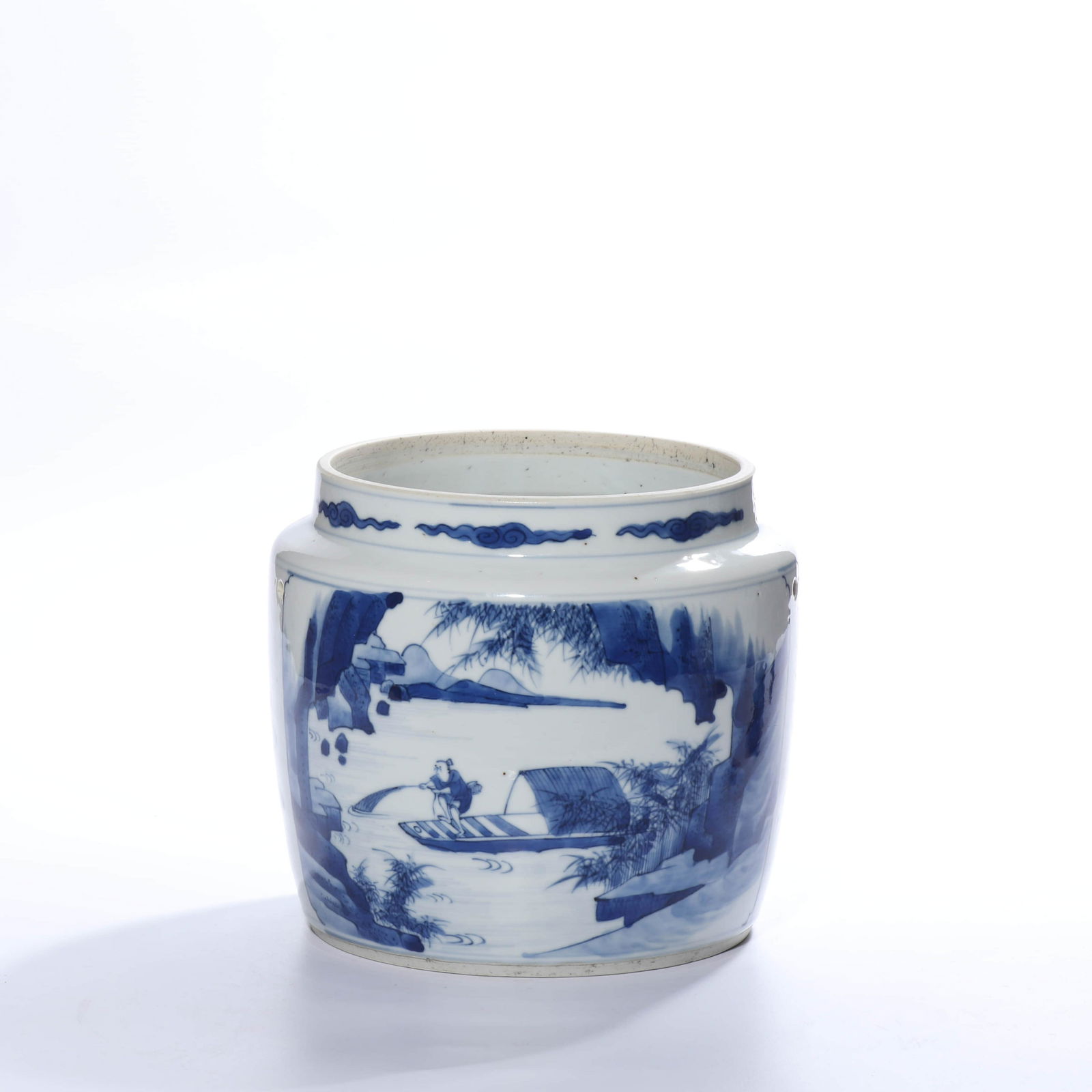 A Blue And White Figure Story Porridge Jar, Kangxi Mark (1 of 6)