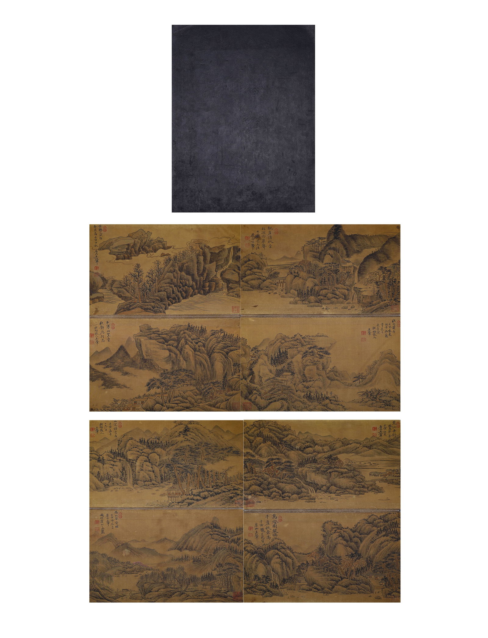 A Chinese Landscape Painting On Silk, Albums, Wang Hui Mark: A Chinese Landscape Painting On Silk, Albums, Wang Hui Mark Width: 28.5cm, Height: 41cm, Condition: Any condition statement is given as a courtesy to a client, is only an opinion and should not be tre