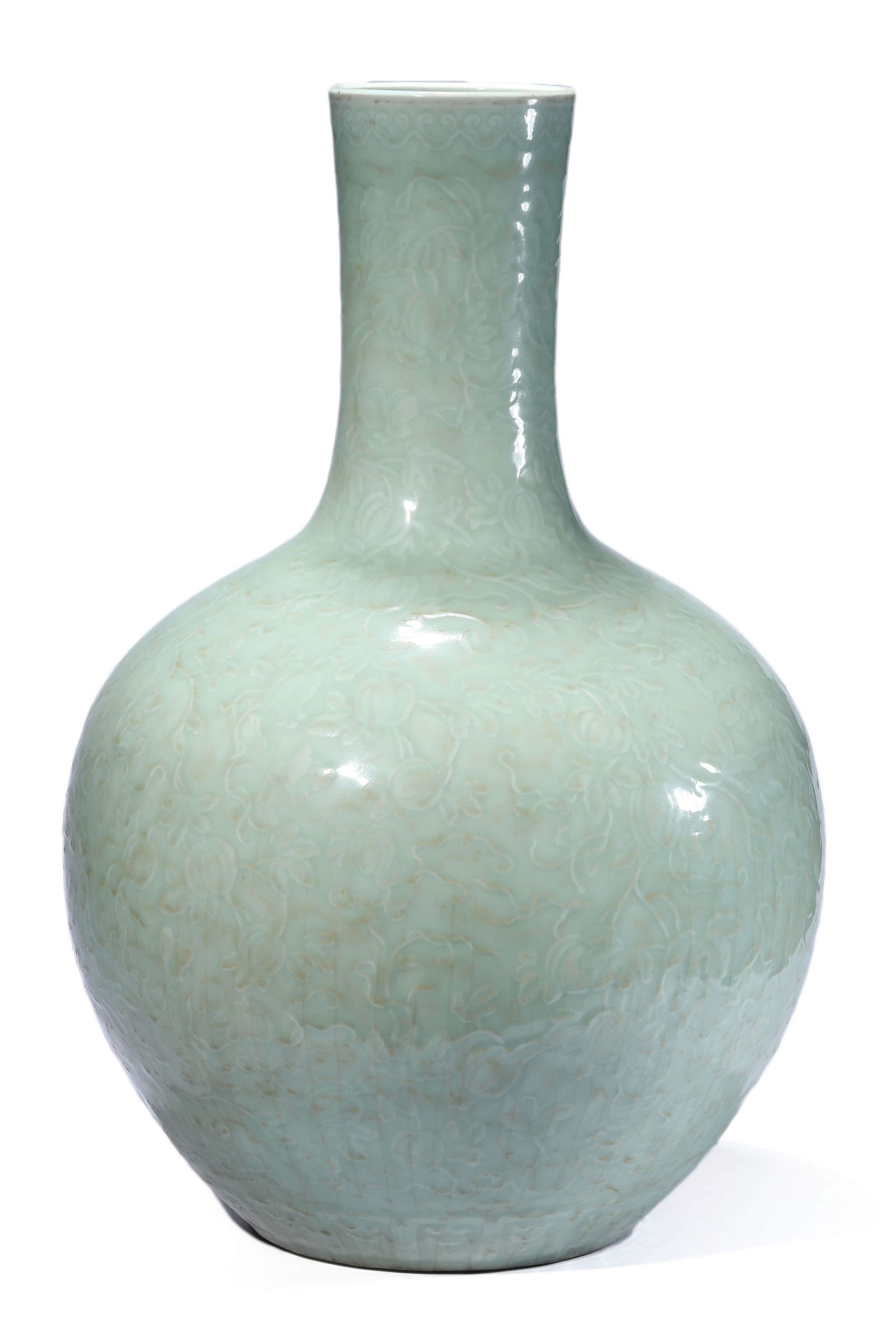 A Celadon-Glazed Vase, Tianqiuping: A Celadon-Glazed Vase, Tianqiuping Width: 36.9cm, Height: 55.9 cm Provenance: Formerly in the collection of British Antique Dealer Association. Condition: Any condition statement is given as a courtes