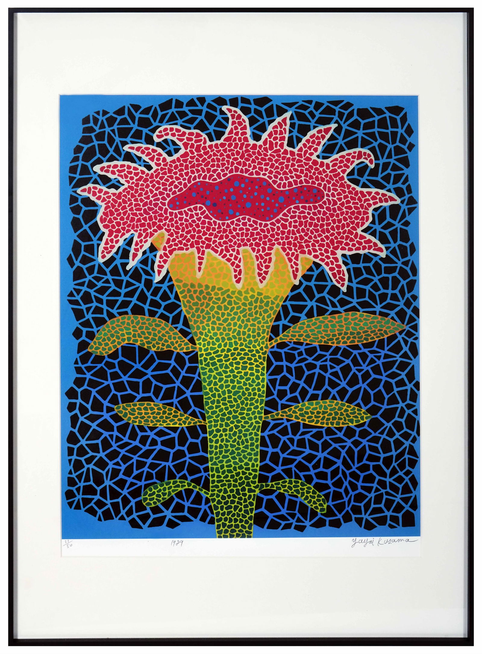 YAYOI KUSAMA (B.1929), ATTRIBUTED TO, FLOWER: YAYOI KUSAMA (B.1929), ATTRIBUTED TO, FLOWER SILKSCREEN PRINT, Signed (lower right) Dimension: 21 5/8 x 16 7/8 inches (55cm x 43cm) All measurements are approximate. Yayoi Kusama (B.1929) is a Japanes