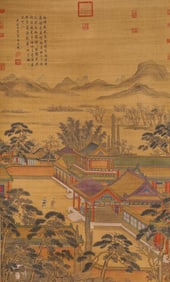 LANG SHINING(1688-1766), ATTRIBUTED TO, FIGURE AND LANDSCAPE