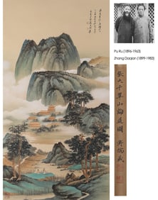ZHANG DAQIAN, SCHOLAR PAINTING ON PAPER, HANGING SCROLL