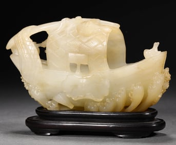 A WHITE JADE SAILBOAT GROUP