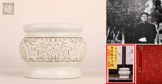 A CARVED DRAGON INCENSE BURNER