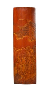 A CARVED BAMBOO LADY WRIST REST