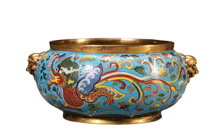 A CLOISONNé INCENSE BURNER