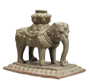 A YUE CELADON ELEPHANT GROUP