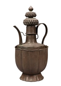 A SILVER WINE WARMER SET