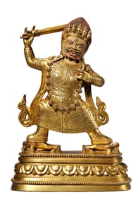 A GILT-BRONZE FIGURE OF VAJRA