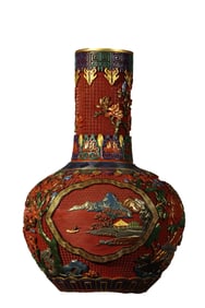 A LACQUERED VASE