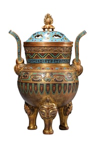 A CLOISONNé INCENSE BURNER