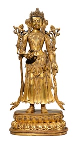 A FIGURE OF GUANYIN BODHISATTVA, ROYAL TEMPLE PALACE STYLE, TIBETAN