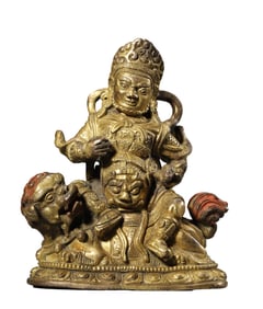 A GILT-BRONZE FIGURE OF VAISHRAVANA