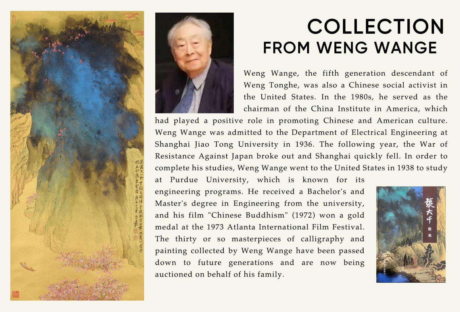 ATTRIBUTED TO ZHANG DAQIAN(1899-1983), PAINTING OF A PEACH GARDEN (1 of 5)