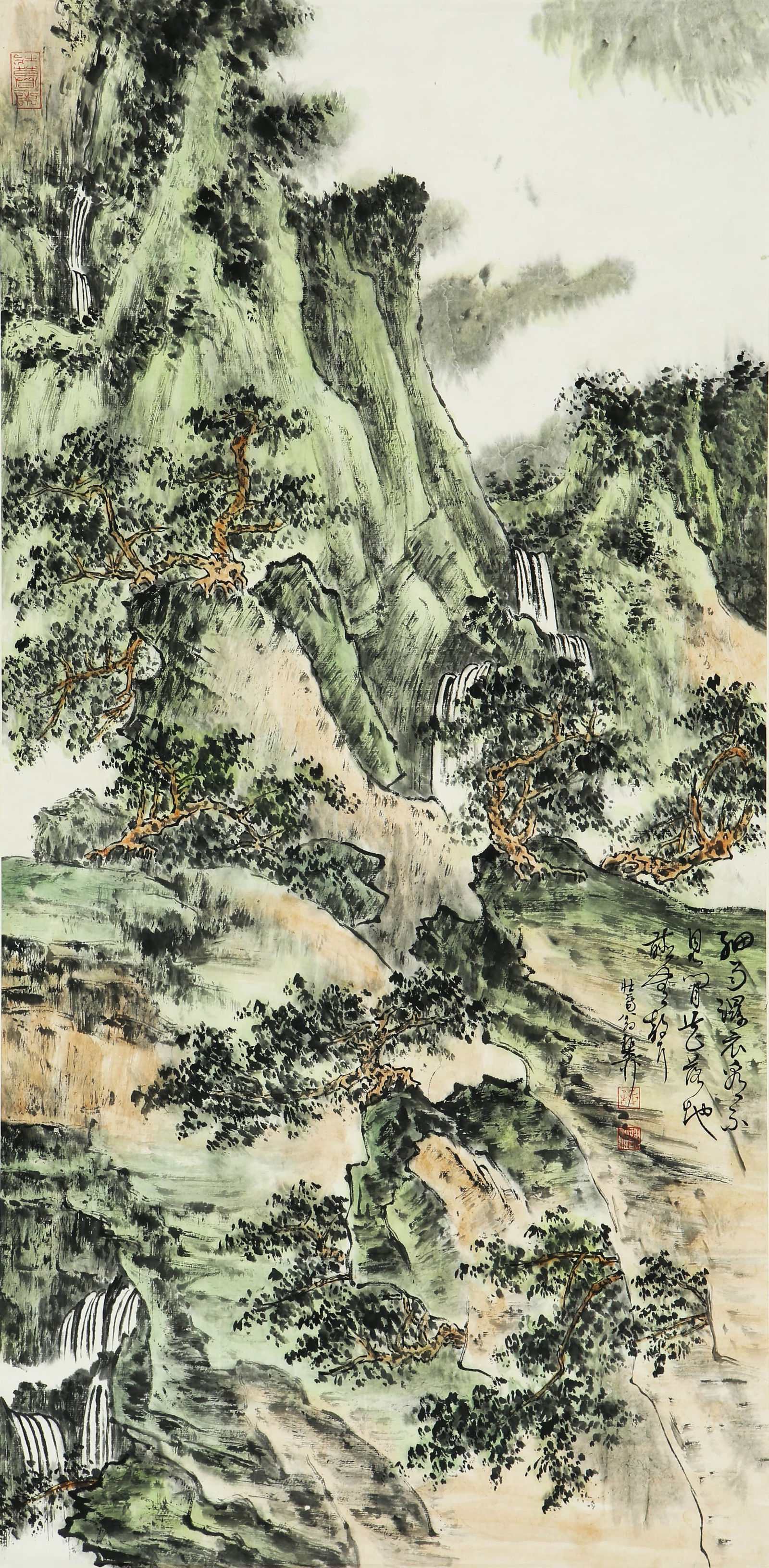 XIE ZHILIU (1910–1997), ATTRIBUTED TO, LANDSCAPE.: XIE ZHILIU (1910–1997), ATTRIBUTED TO, LANDSCAPE. Dimensions: Length: 85 cm (33.46 in.), Width: 41 cm (16.14 in.). All measurements are approximate. Any condition statement is given as a courtesy to