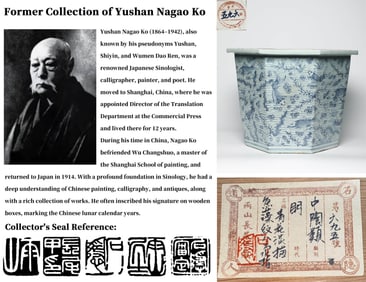 A BLUE AND WHITE 'FISH POND' OCTAGONAL BASIN