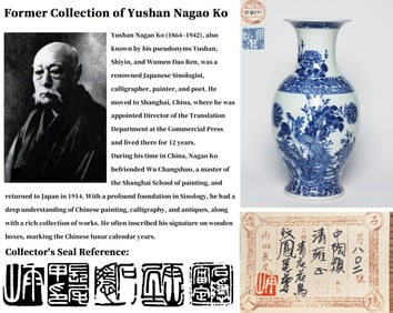 A BLUE AND WHITE 'FLOWER AND BIRD' VASE, ZUN