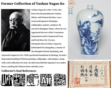 A BLUE AND WHITE 'LANDSCAPE' VASE, MEIPING