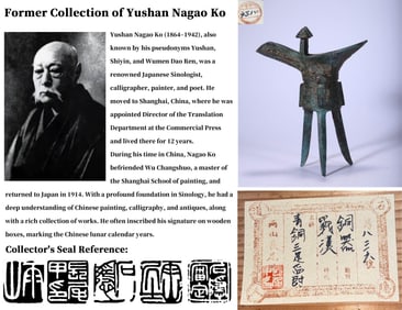 AN ARCHAISTIC BRONZE TRIPOD VESSEL, JUE