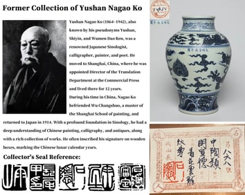 A BLUE AND WHITE 'DRAGON' VASE, ZUN