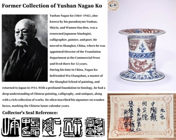 A BLUE AND WHITE AND COPPER-RED 'DRAGON' VASE, ZUN