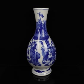A BLUE AND WHITE 'FIGURAL' VASE