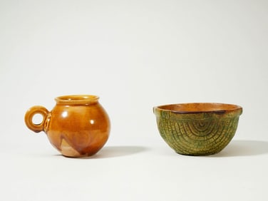 A PAIR OF CELADON OBJECTS
