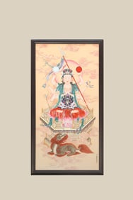 A 'BODHISATTVA' PORCELAIN PANEL PAINTING