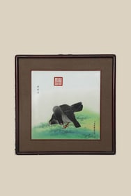 A 'RARE BIRDS' PORCELAIN PANEL PAINTING