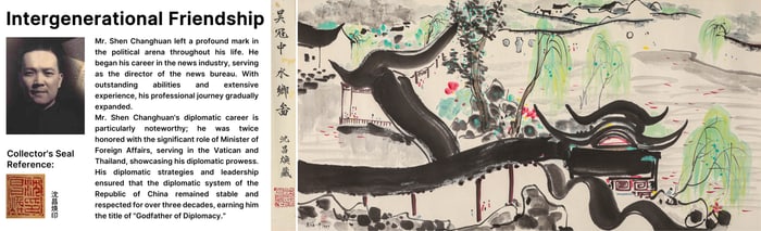 ATTRIBUTED TO WU GUANZHONG (1919-2010), WATERSIDE VILLAGE SCENE